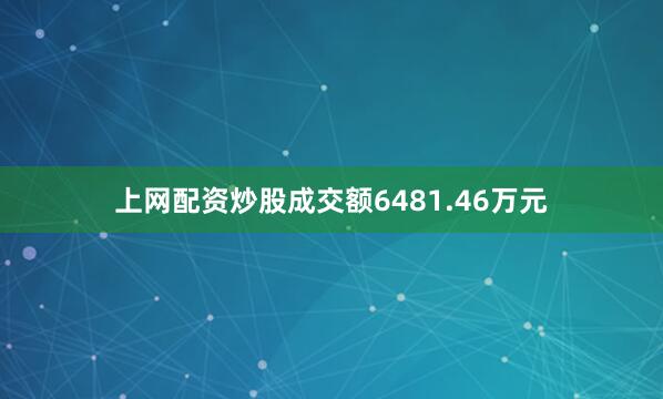上网配资炒股成交额6481.46万元